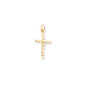10k Solid Polished Crucifix Pendant