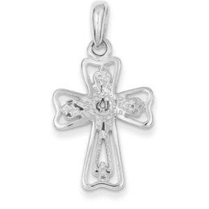 Sterling Silver Nugget Cross Pendant