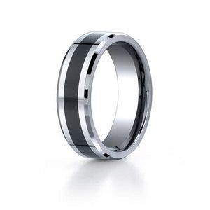 Black Ceramic & Cobalt Chrome Comfort-Fit 7mm Wedding Band - Black Ceramic Ring