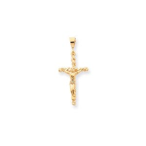 10k Solid Polished Crucifix Pendant