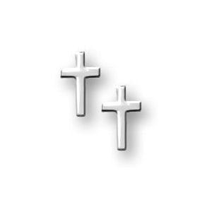 Sterling Silver Cross Children Post Earrings