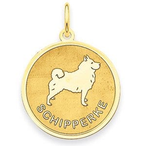 Schipperke Disc Charm or Pendant