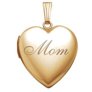 Yellow Gold Mom Heart Photo Locket