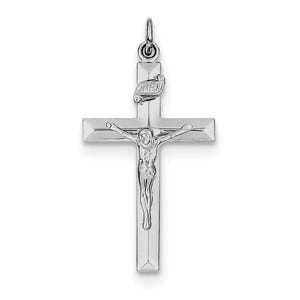 Sterling Silver Rhodium-plated INRI Crucifix Pendant