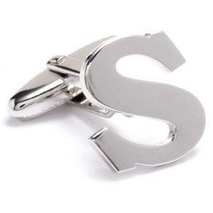 Genuine Sterling Silver Letter "S" Cufflinks