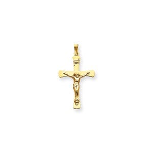 14k Two-tone INRI Crucifix Pendant