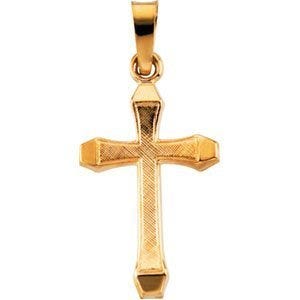 14K Yellow Gold CROSS PENDANT W/DESIGN