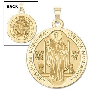 Saint Benedict Round Religious Medal "EXCLUSIVE"
