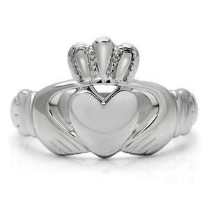 Sterling Silver Unisex Claddagh Heart Ring