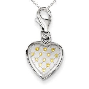 Sterling Silver Two Toned Heart Photo Locket