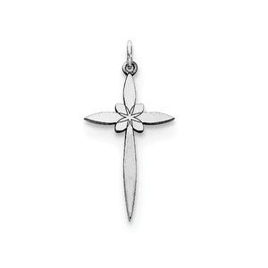 Sterling Silver Laser Designed Cross Pendant