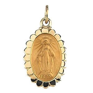14k Yellow Gold Oval MIRACULOUS MEDAL