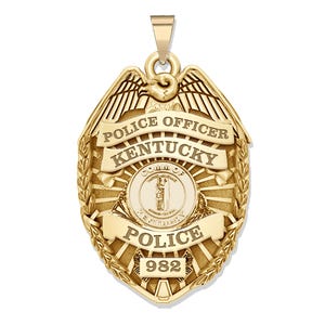 Personalized Kentucky Police Badge with Your Rank, Number & Department