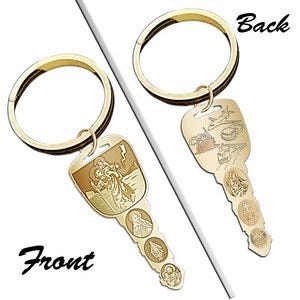Saint Christopher Double Sided "Traveler's Key" Keychain