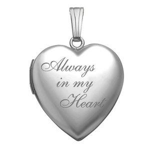 Sterling Silver "Always In My Heart" Heart Photo Locket