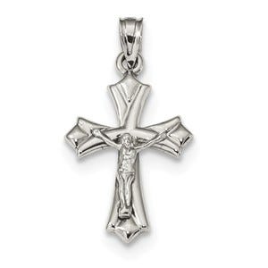 10k White Gold Reversible Crucifix /Cross Pendant