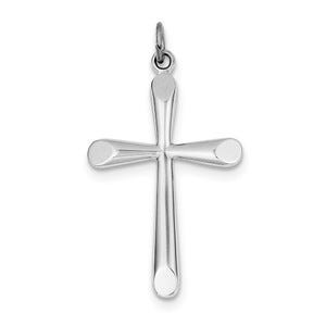 Sterling Silver Rhodium-plated Polished Cross Pendant