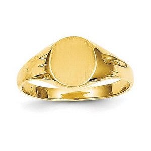 14K Gold Boy's Round Signet Ring