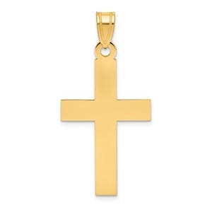 14K Polished Cross Charm