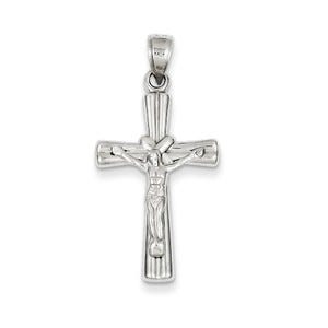 14k White Gold Reversible Crucifix /Cross Pendant
