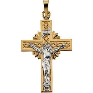 TWO-TONE CRUCIFIX PENDANT