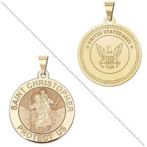 Saint Christopher Doubledside NAVY Religious Medal "EXCLUSIVE"