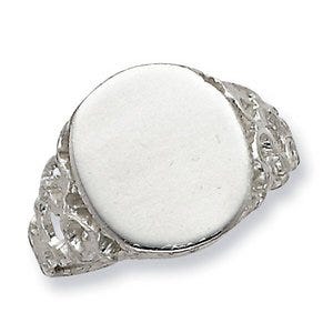 Sterling Silver Women's Round Signet Ring