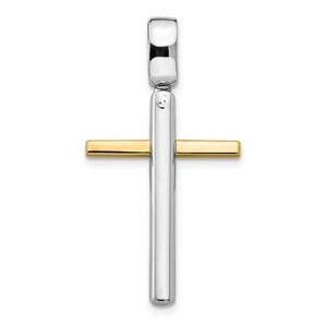 Leslie\'s 14K Two-tone Polished Cross Pendant