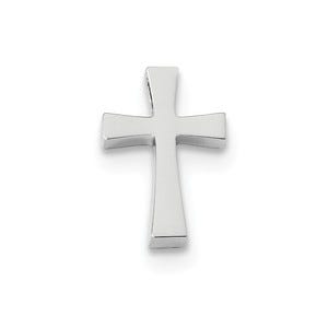 14k White Gold Polished Cross Chain Slide