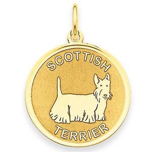 Scottish Terrier Disc Charm or Pendant