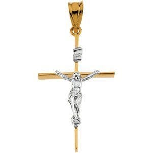 TWO TONE CRUCIFIX PENDANT