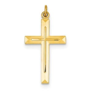 Sterling Silver Rhodium-plated & 18k Gold-plated Cross Pendant