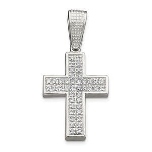 Sterling Silver CZ Cross Pendant