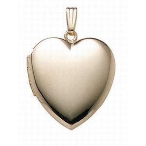 14K Gold Filled Heart Photo Locket - 1 inch x 1 inch
