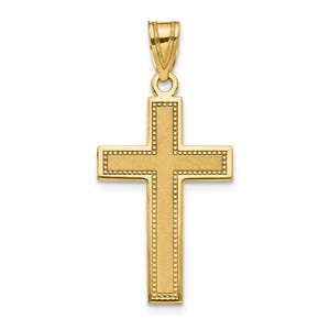 14K Large Satin Cross Pendant