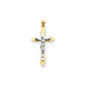14k Two-tone Crucifix Pendant