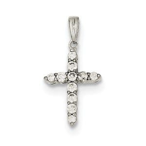 Sterling Silver CZ Cross Pendant