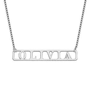 Name Bar Necklace with Chain Included