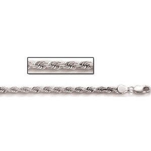 Sterling Silver 4.75mm Diamond Cut Rope Chain