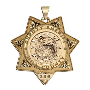 Personalized Montana Sheriff's Police Badge with Your Rank and Number