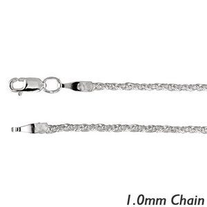 14K White Gold 1.0mm Classic Wheat Chain