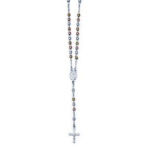 Polished Rosary Necklace /with Miraculous Medal