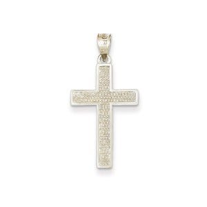 14K White Gold Cross Pendant