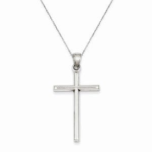 Sterling Silver Rhodium-plated Latin Cross Pendant