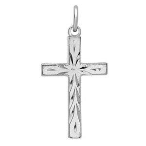 Sterling Silver Diamond Cut Cross