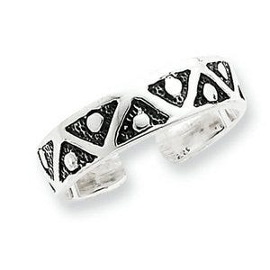 Sterling Silver Polished Antique Toe Ring