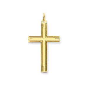 14K Laser Designed Cross Pendant