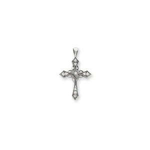 14k White Gold VS Diamond cross pendant