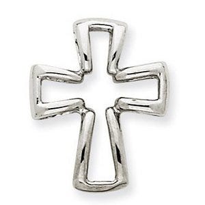 14k White Gold Cross Pendant