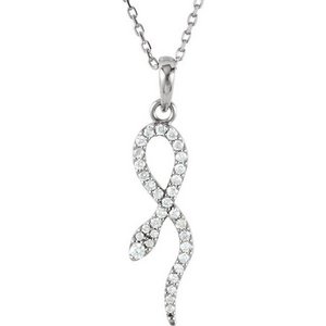 14K Gold Diamond Snake Pendant